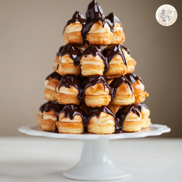 profiterol pyramid cake